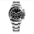 Men's Automatic Stainless Steel Watch 40mm Black Bezel Oyster Bracelet Black Dial